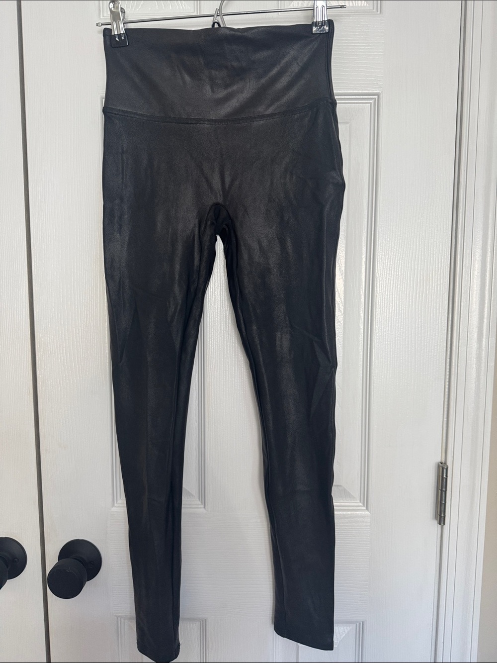 Spanx Faux Leather Black Leggings Women’s Size Medium NWOT